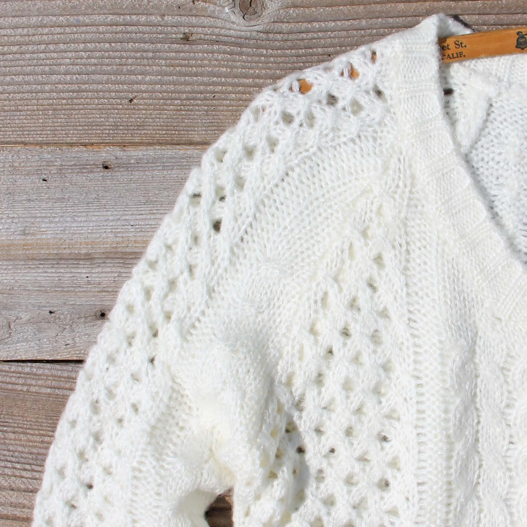 Marlow Lace Fisherman's Sweater in Cream