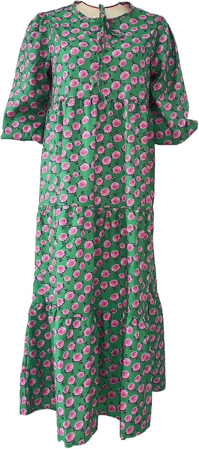 Maxi Dresses for Women 2024 Summer Boho Dress Sexy Off The Shoulder Dresses Flowy Long Sundress Vacation Dress, Small