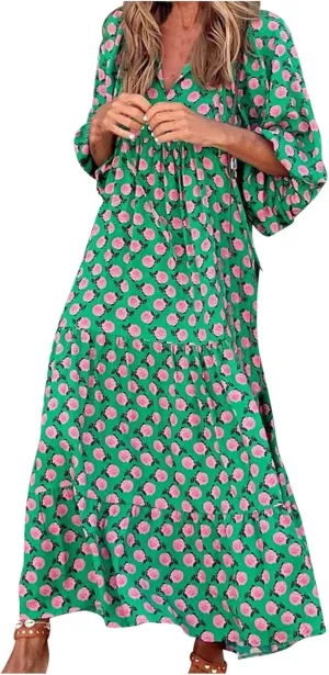 Maxi Dresses for Women 2024 Summer Boho Dress Sexy Off The Shoulder Dresses Flowy Long Sundress Vacation Dress, Small