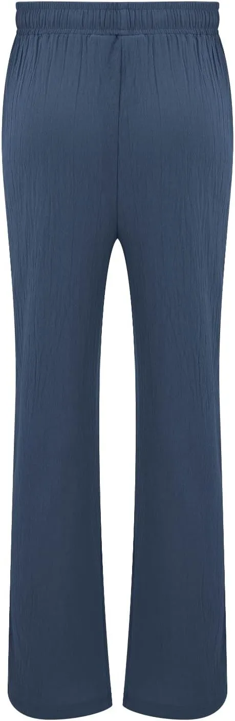 Mens Casual Cotton Linen Pleated Pants Elastic Waist Drawstrings Wide Leg Yoga Hippie Harem Pant Loose Fit Summer Trousers
