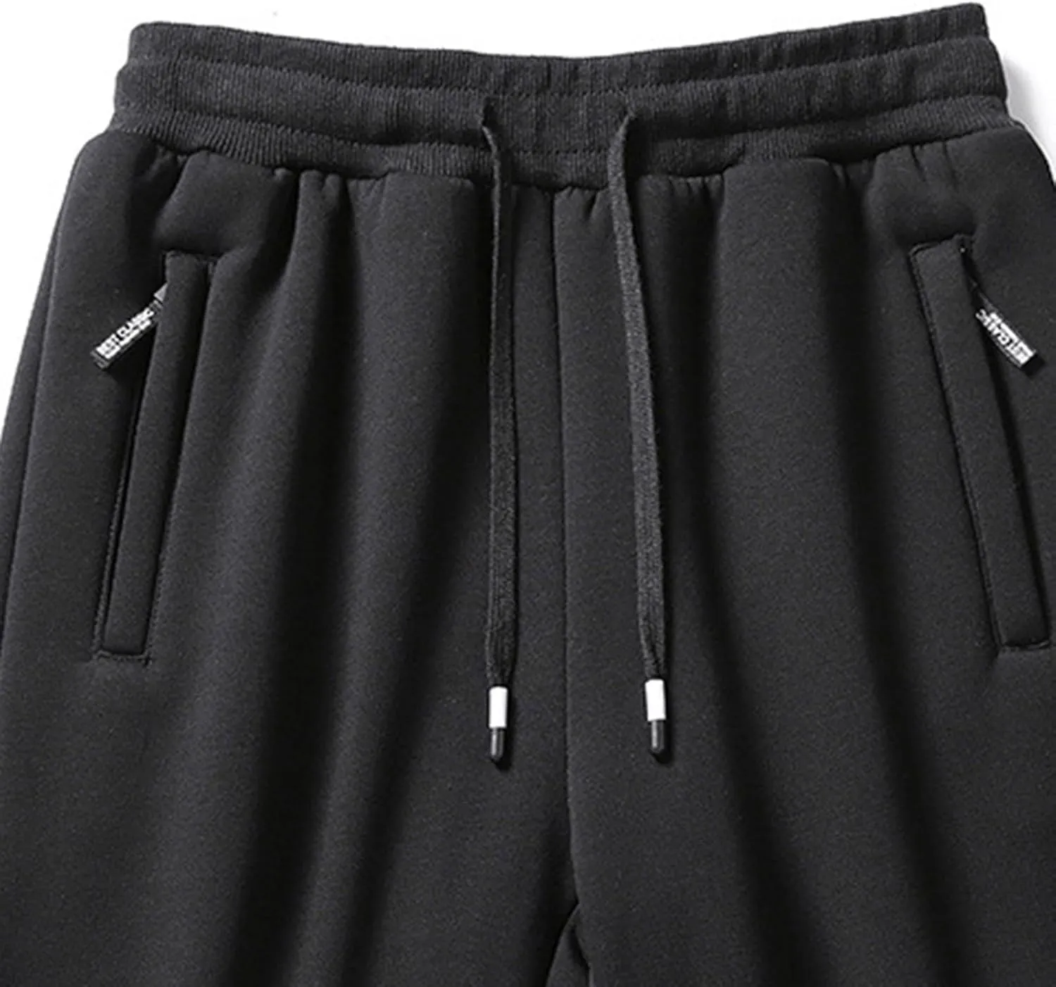 Men's Fleece Cargo Sweatpants Drawstring Baggy Wide Straight Leg Relaxed Fit Overalls Outdoor Yoga Trousers