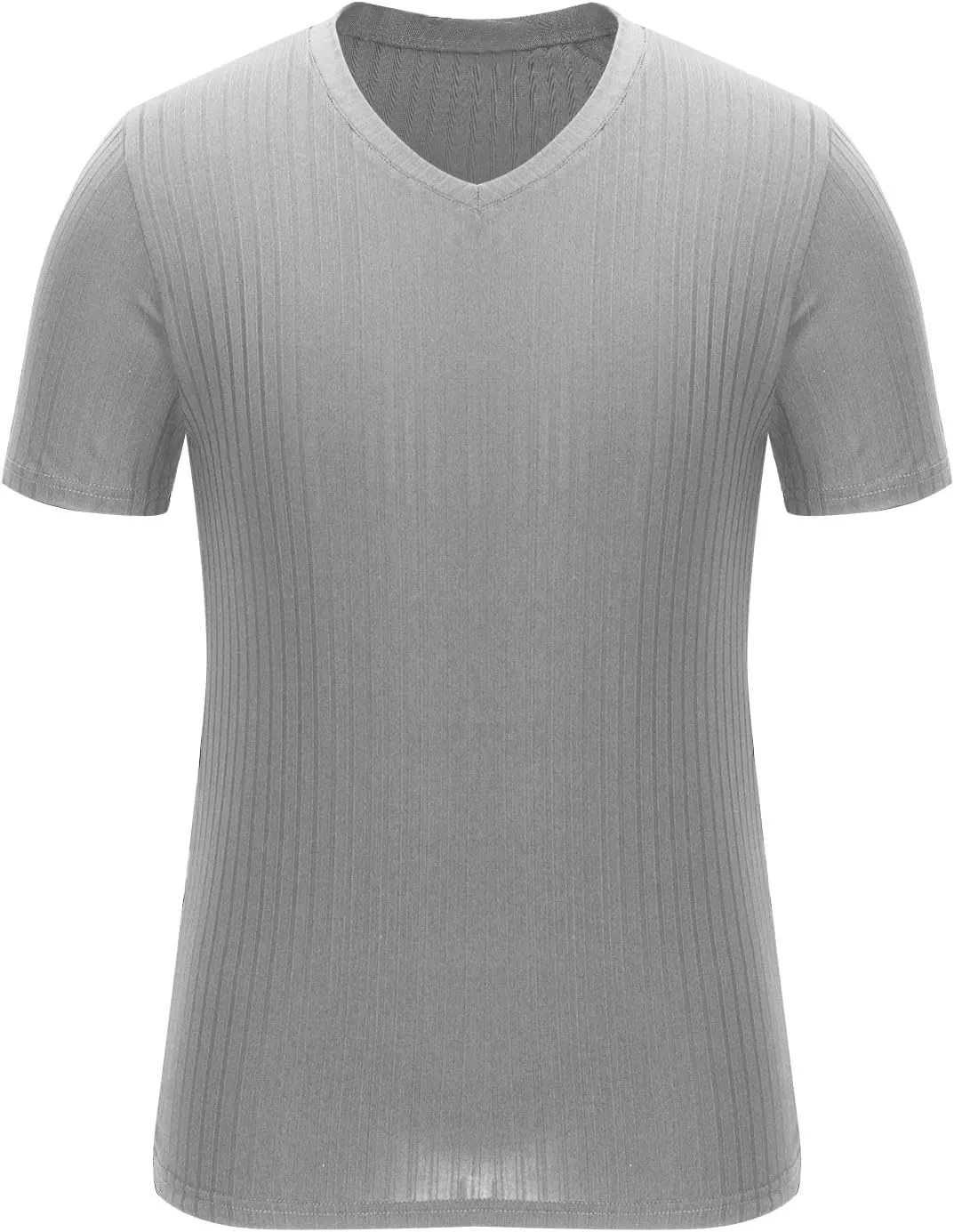 Mens Knit T Shirts Slim Fit Casual V Neck Short Sleeve Men Fashion Ribbed Knit Vintage Sweater Tee Pullover Shirts
