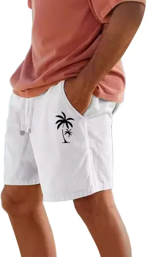 Mens Simple Graphic Lightweight Combat Loose Pants 2024 Summer Casual Shorts Quick Drying Breathable Beach Vacation Bermuda