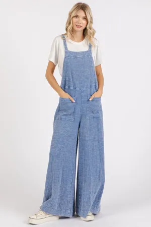 Mineral Washed Wide Leg Jumpsuit
