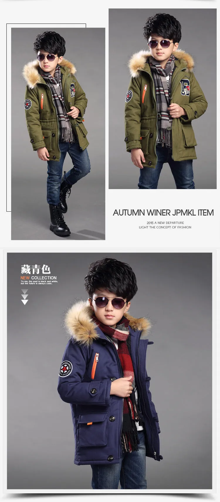 New Warm Winter jackets for boys kids