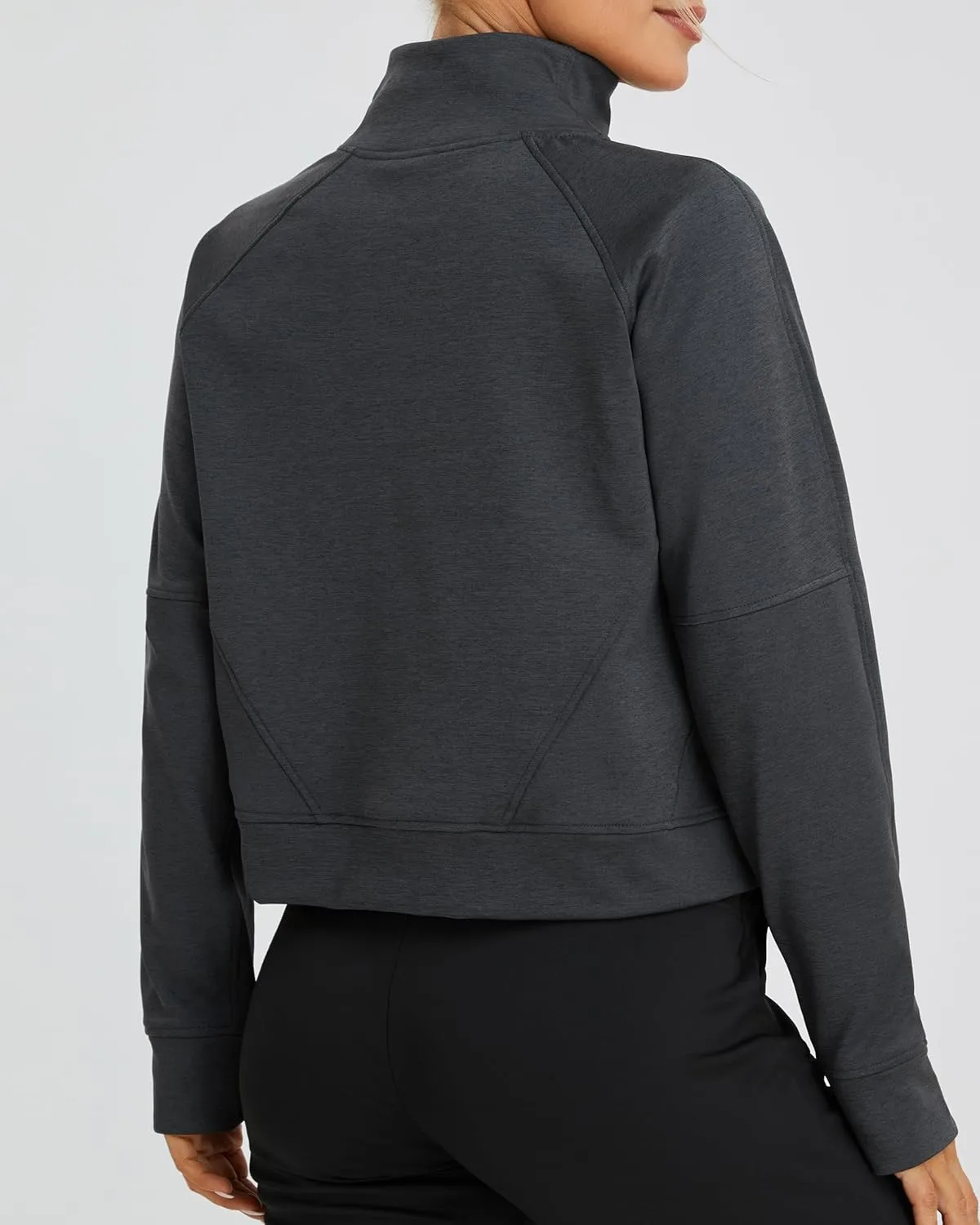 Oalka Sweatshirts Half Zip Long Sleeve Cropped Pullover Lined Full Zip Hoodies Thumb Hole Jackets