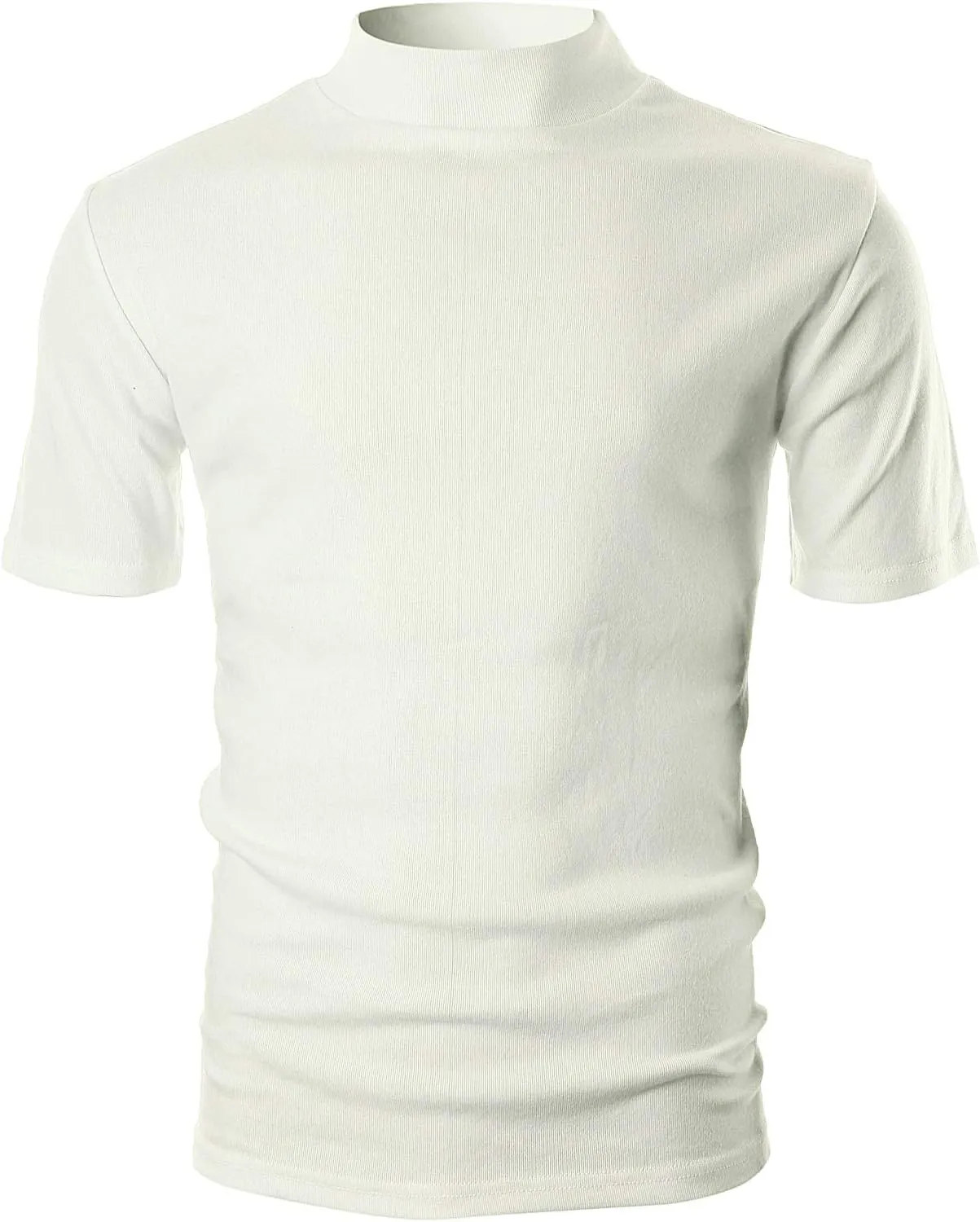 Ohoo Mens Short Sleeve Mock Turtleneck Basic Tops Lightweight Slim Fit Pullover Sweater