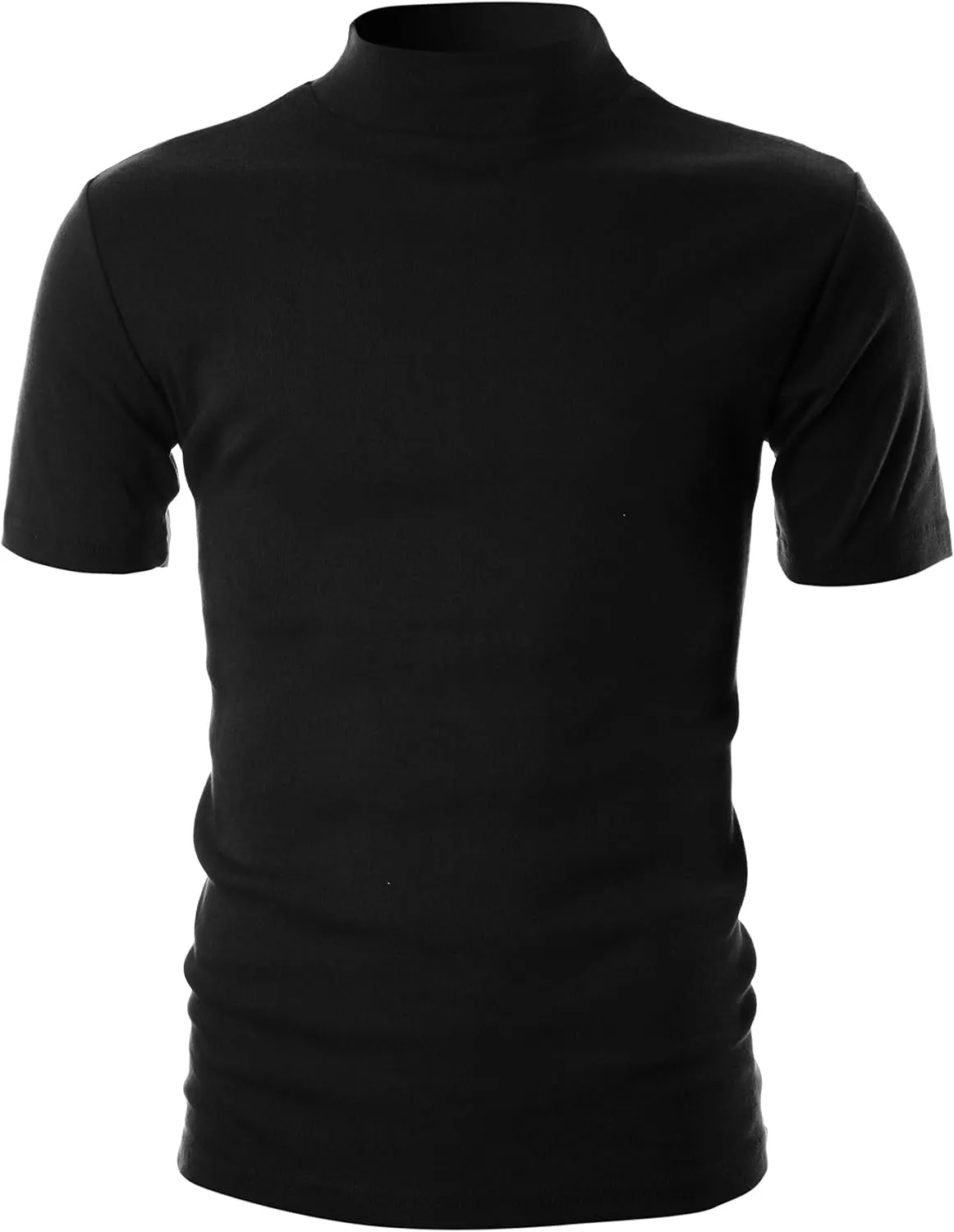 Ohoo Mens Short Sleeve Mock Turtleneck Basic Tops Lightweight Slim Fit Pullover Sweater