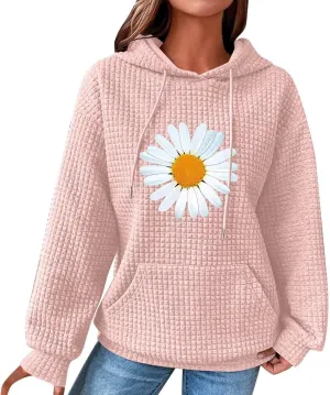 Oversized Hoodies For Women Waffle Knit Sweatshirts Winter Tops Pullover Sweaters With Pockets