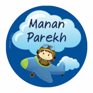 Personalised Pilot Love Waterproof Stickers (Round)