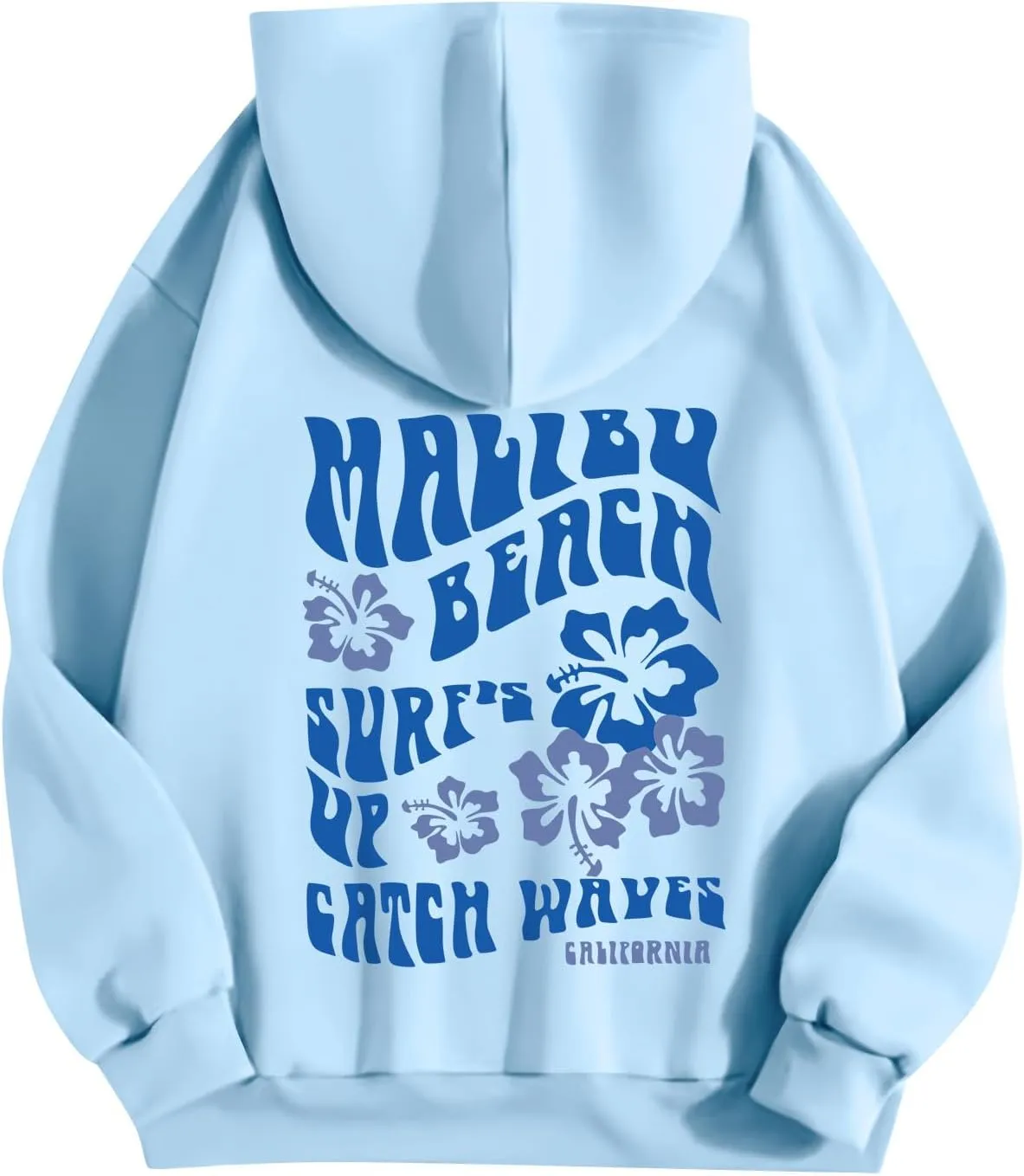 Pink Palm Puff Hoodie Real Women Oversized Sweatshirts Pullover Hoodies Fleece Sweaters Long Sleeve With Pockets