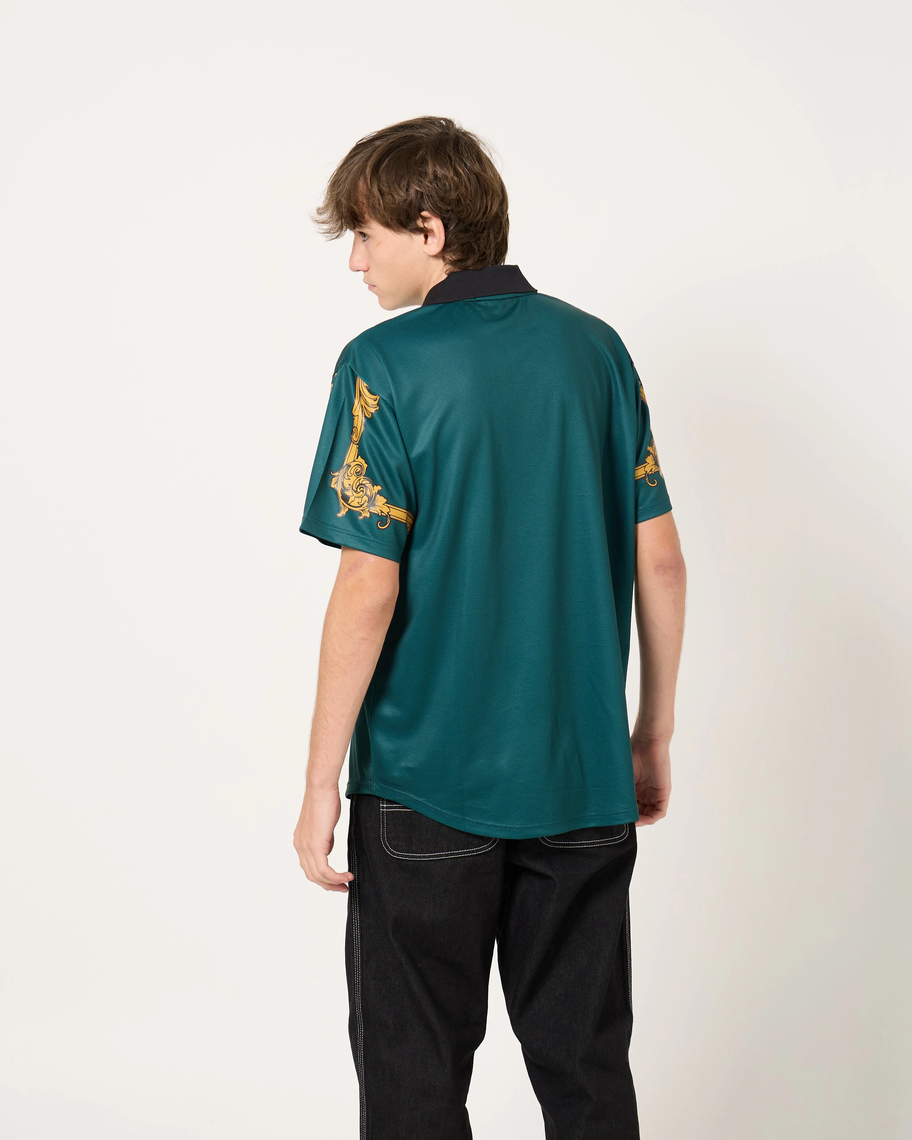 Pleasures x IUTER Carlo Soccer Jersey Tee | Dark Green