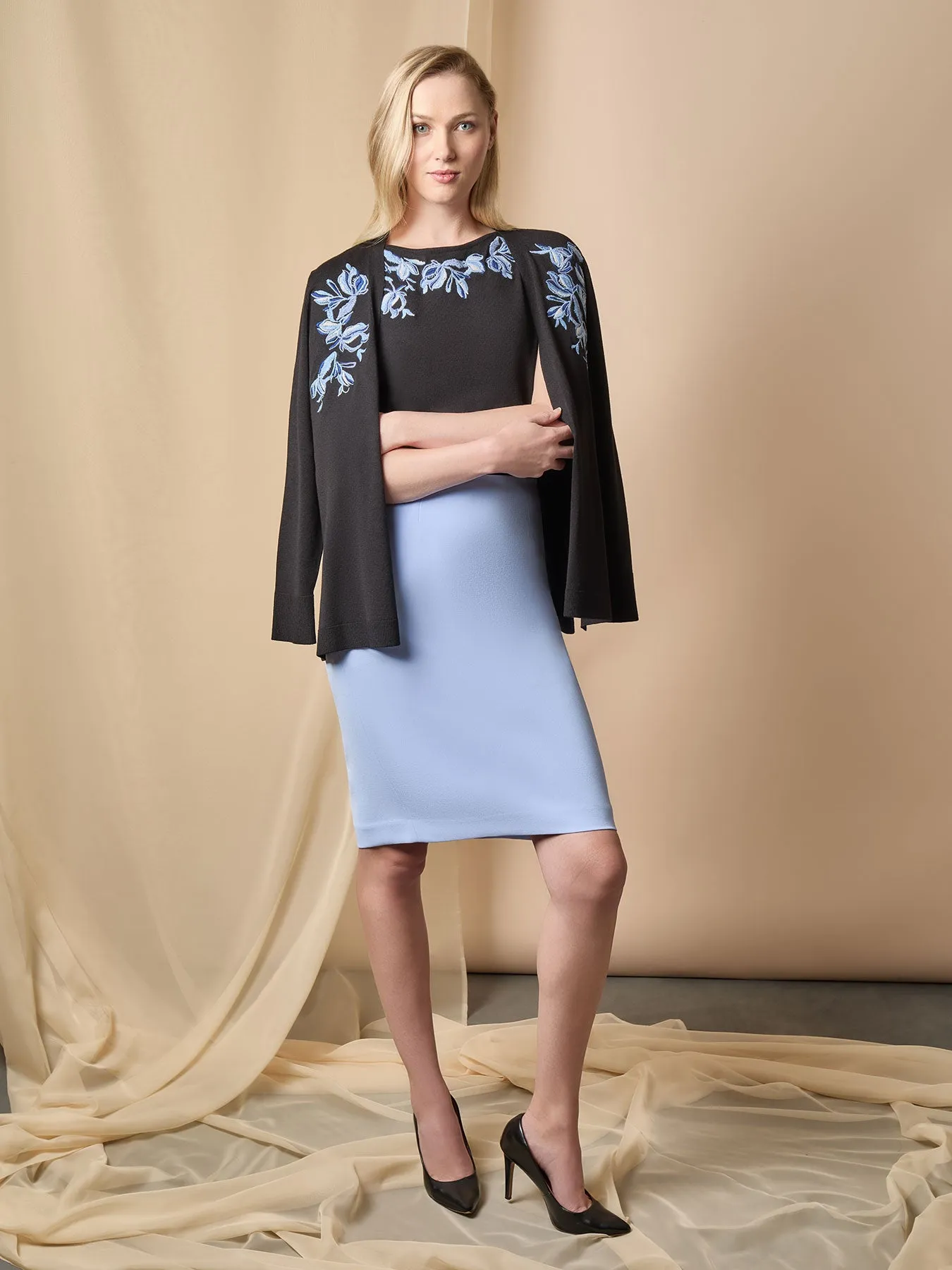 Plus Floral Embroidered Cardigan