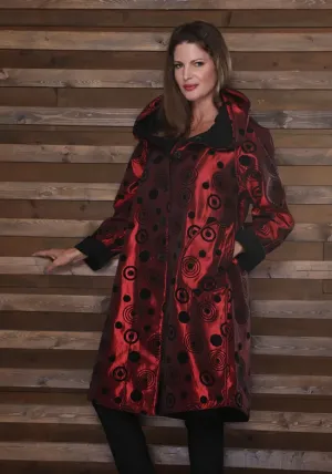 RED WITH BLACK DOTS REVERSIBLE RAIN JACKET 8874