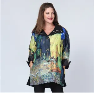 REVERSIBLE RAIN JACKET CAFE TERRACE AT NIGHT 8839