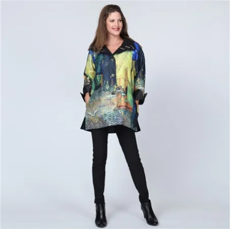 REVERSIBLE RAIN JACKET CAFE TERRACE AT NIGHT 8839