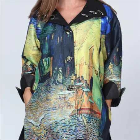 REVERSIBLE RAIN JACKET CAFE TERRACE AT NIGHT 8839