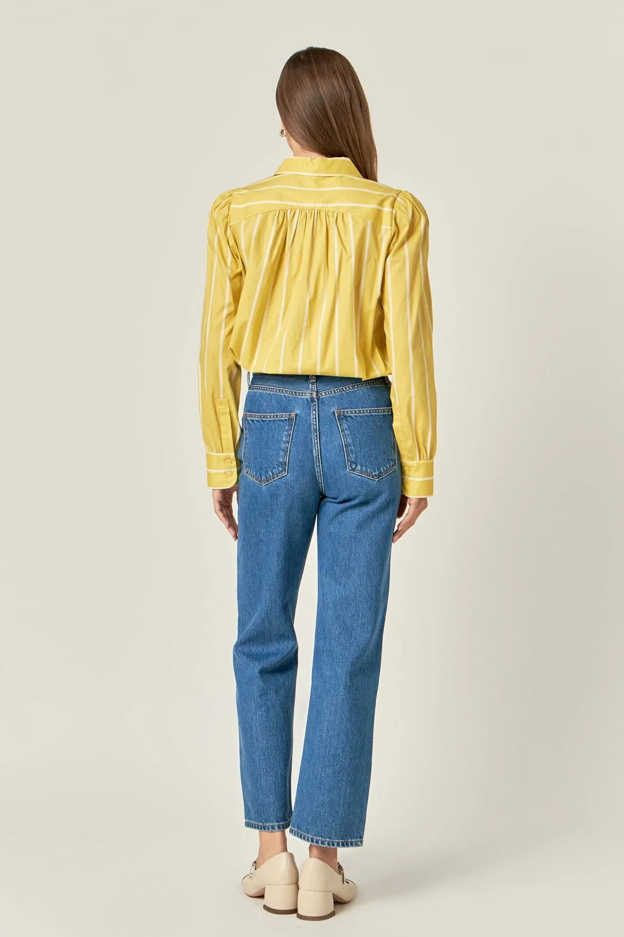 Round Collar Stripe Shirt