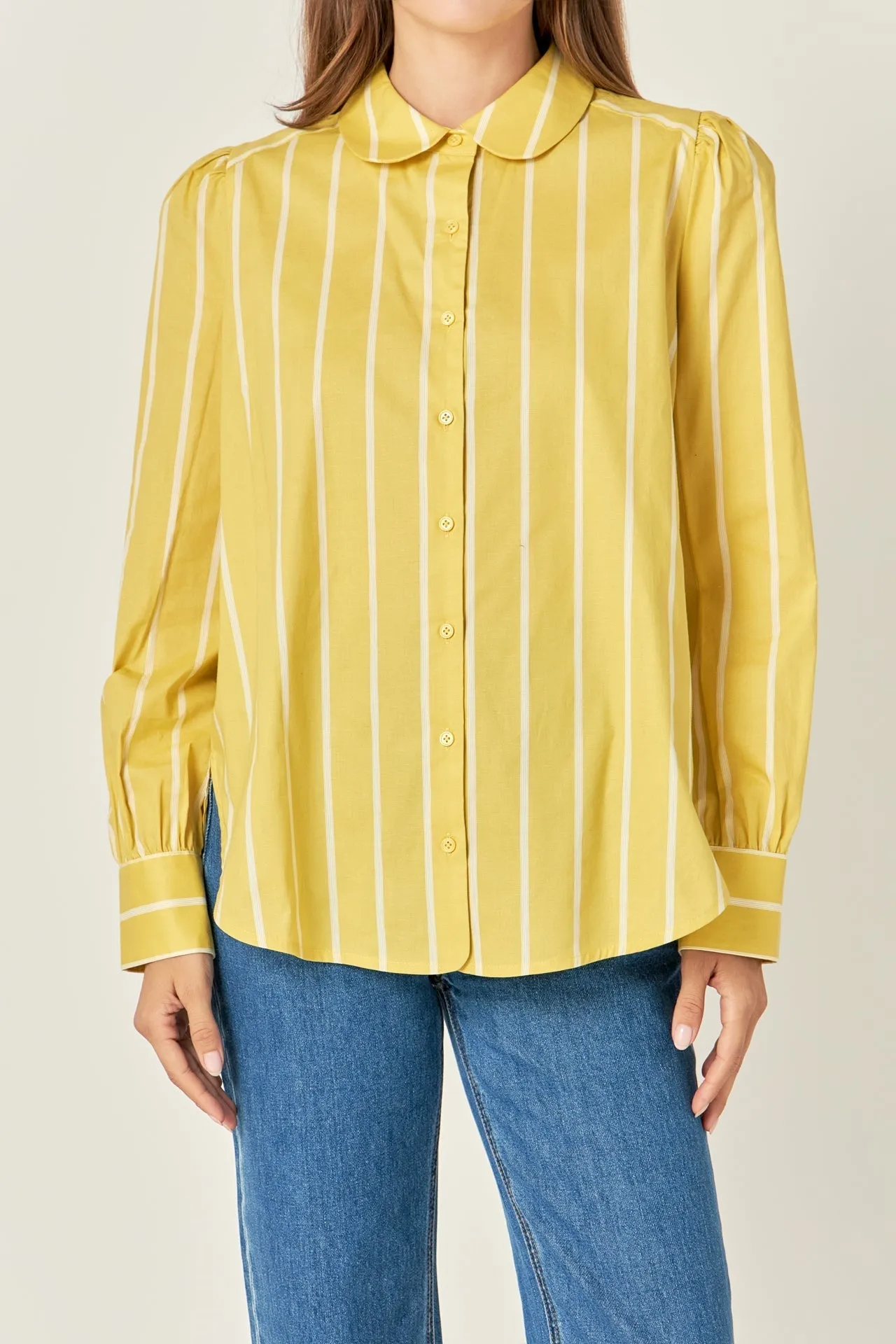 Round Collar Stripe Shirt