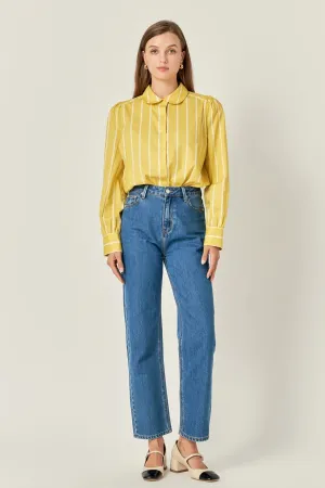 Round Collar Stripe Shirt