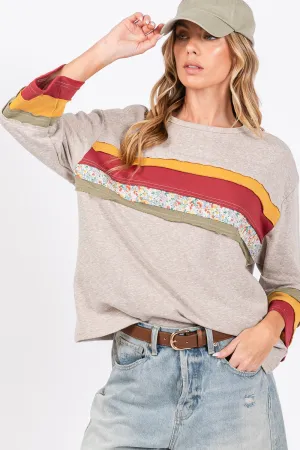 SAGE   FIG French Terry Color Block T-Shirt
