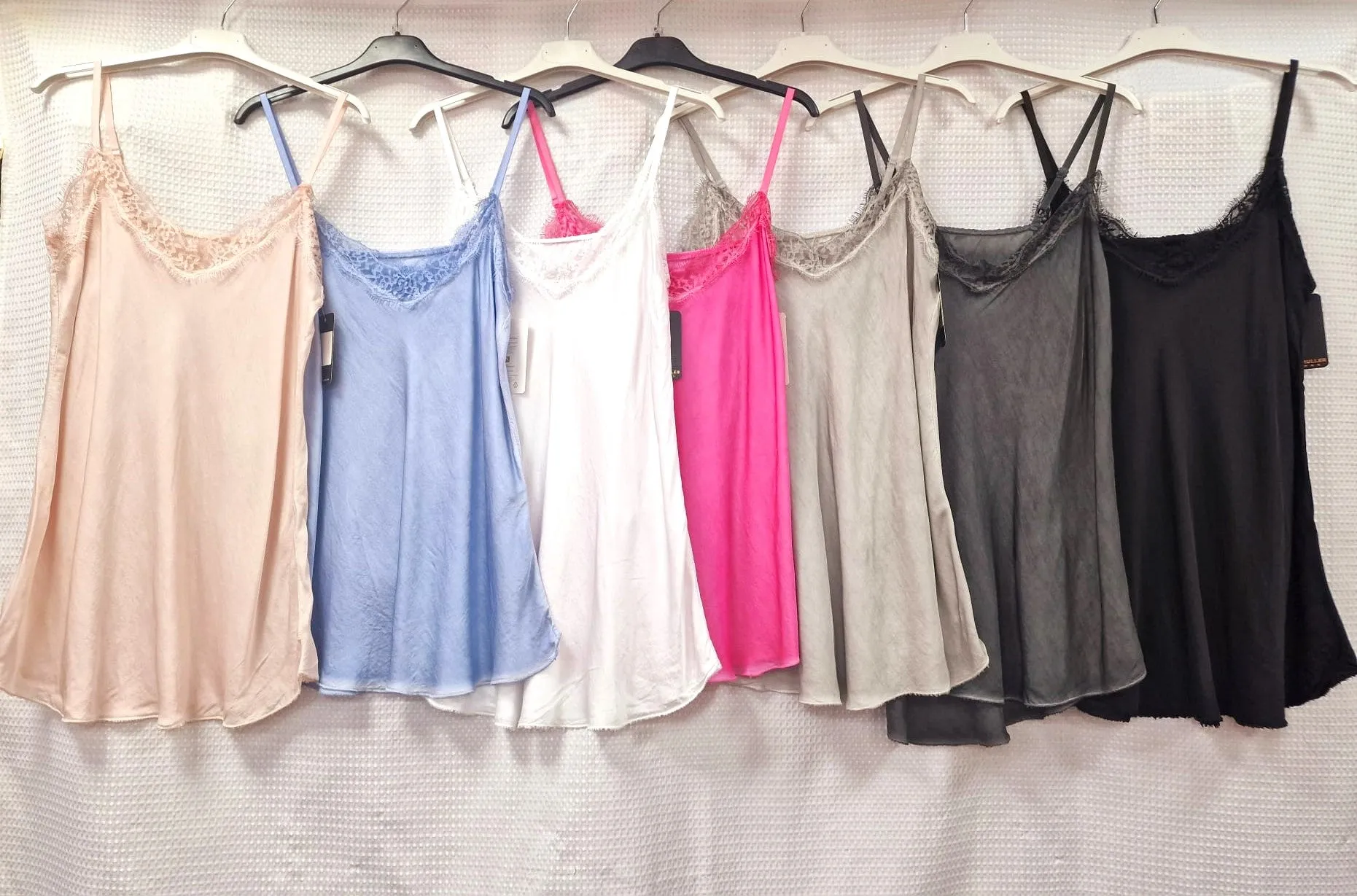 Sateen Crochet Trim Vest Top