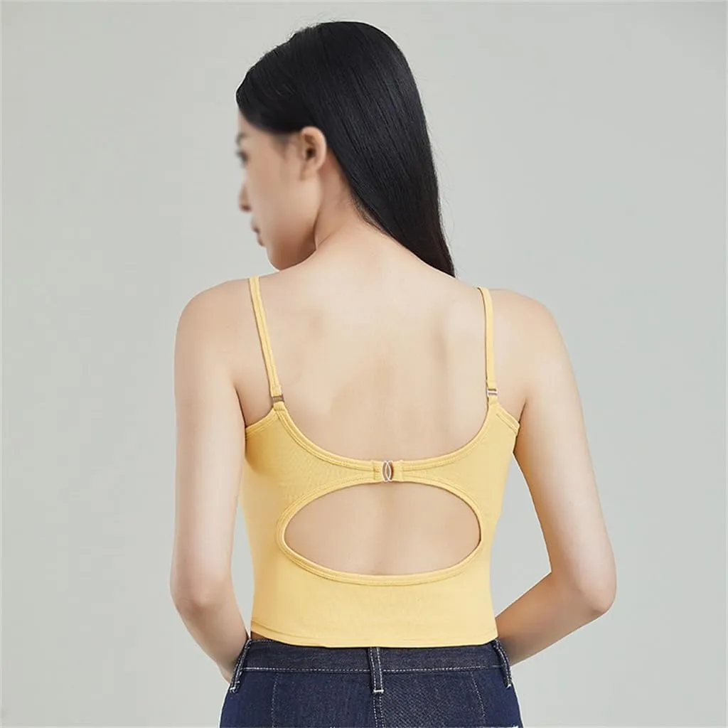 Sexy Backless Camisole Vest for Inner and Outer Wear Wrapped Around The Chest