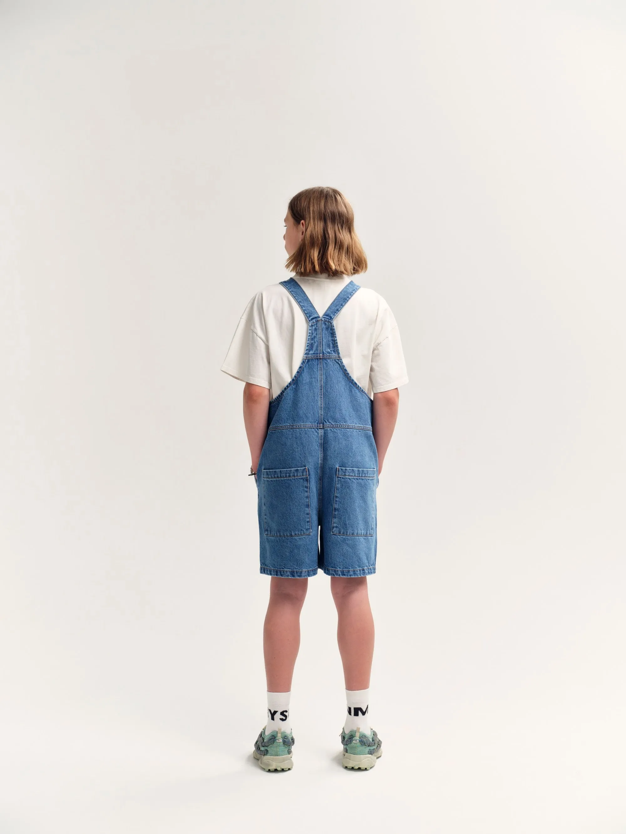 Short Dungaree - Stonewash Blue