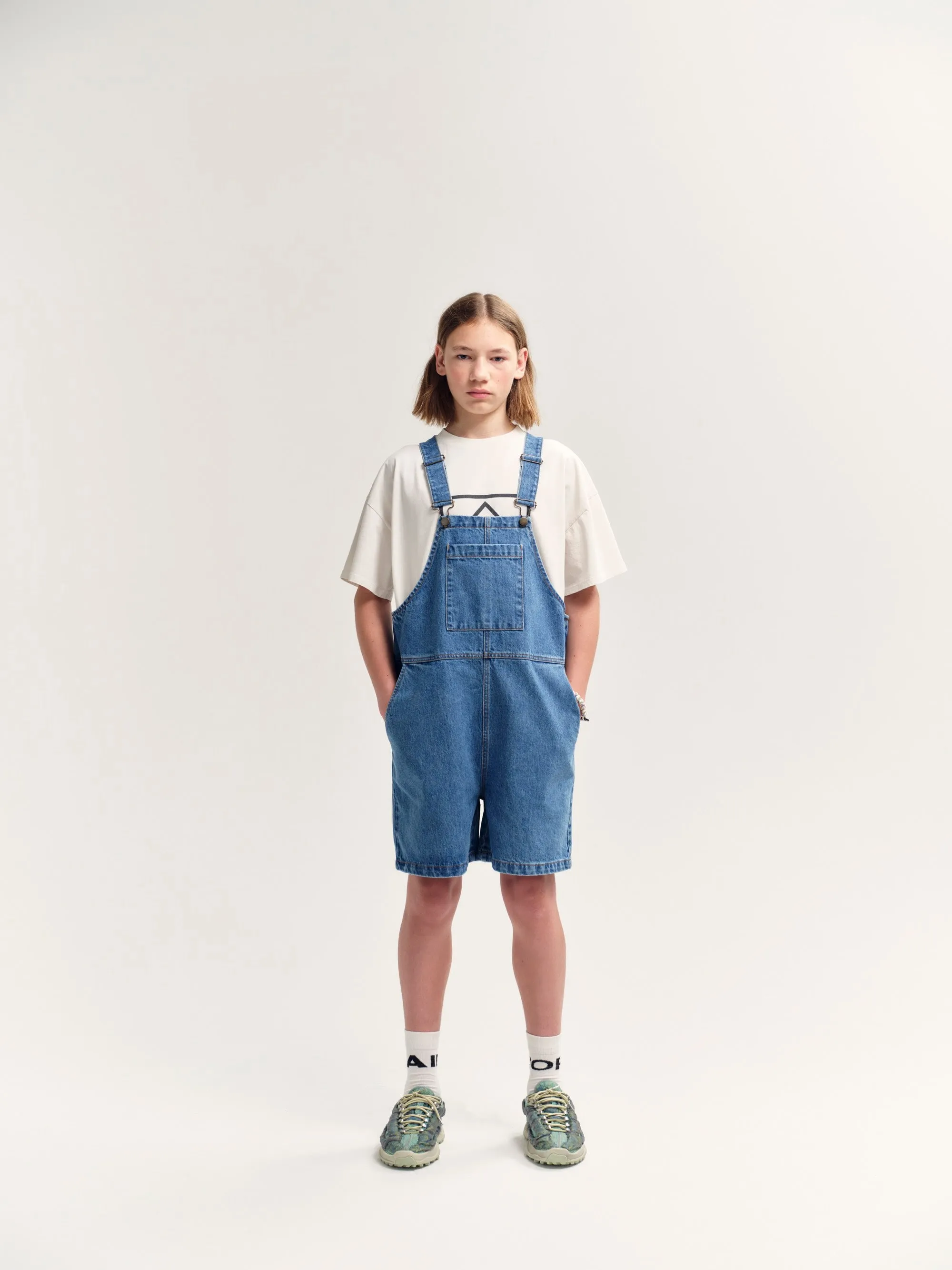 Short Dungaree - Stonewash Blue