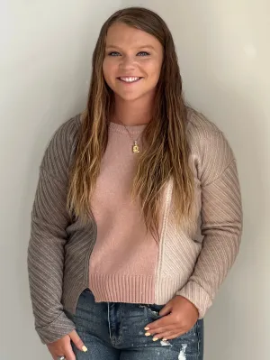 Stella Textured Color Block Sweater