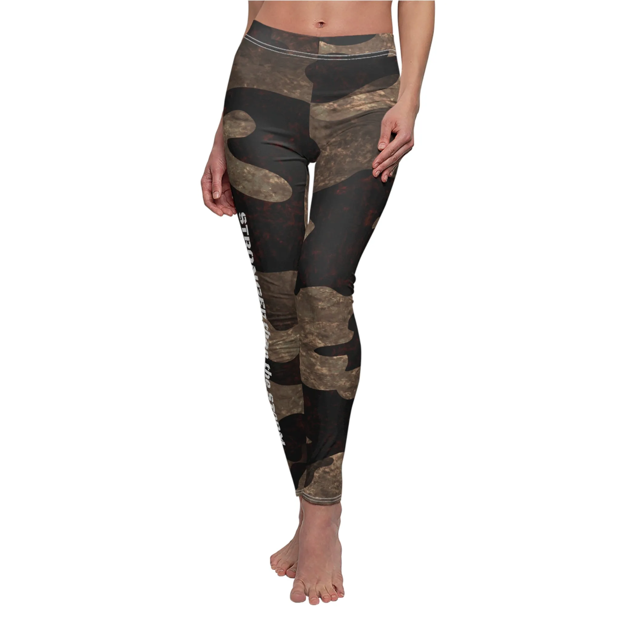 Stronger Than The Storm - Burgundy Camo - Women's Lightweight Leggings