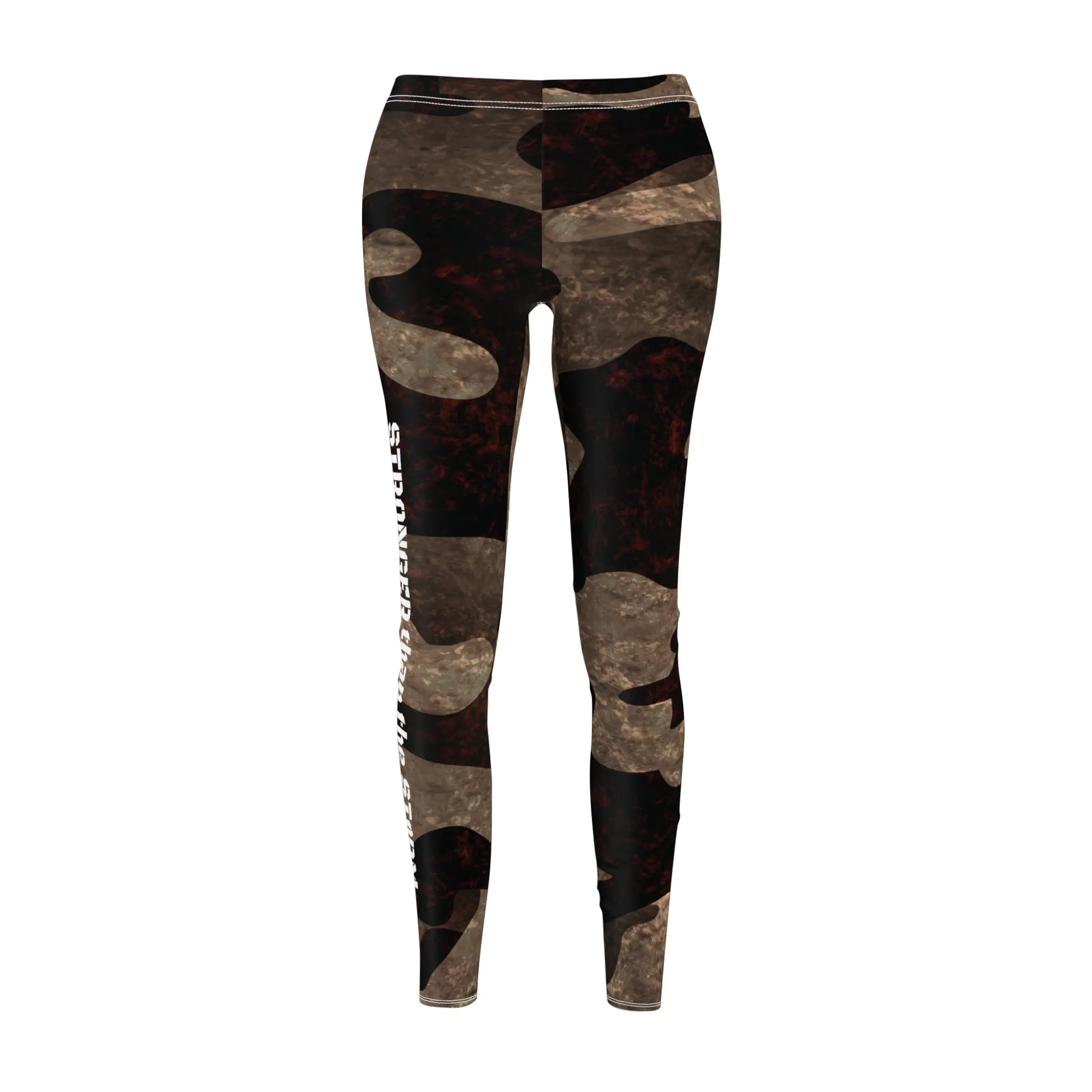 Stronger Than The Storm - Burgundy Camo - Women's Lightweight Leggings