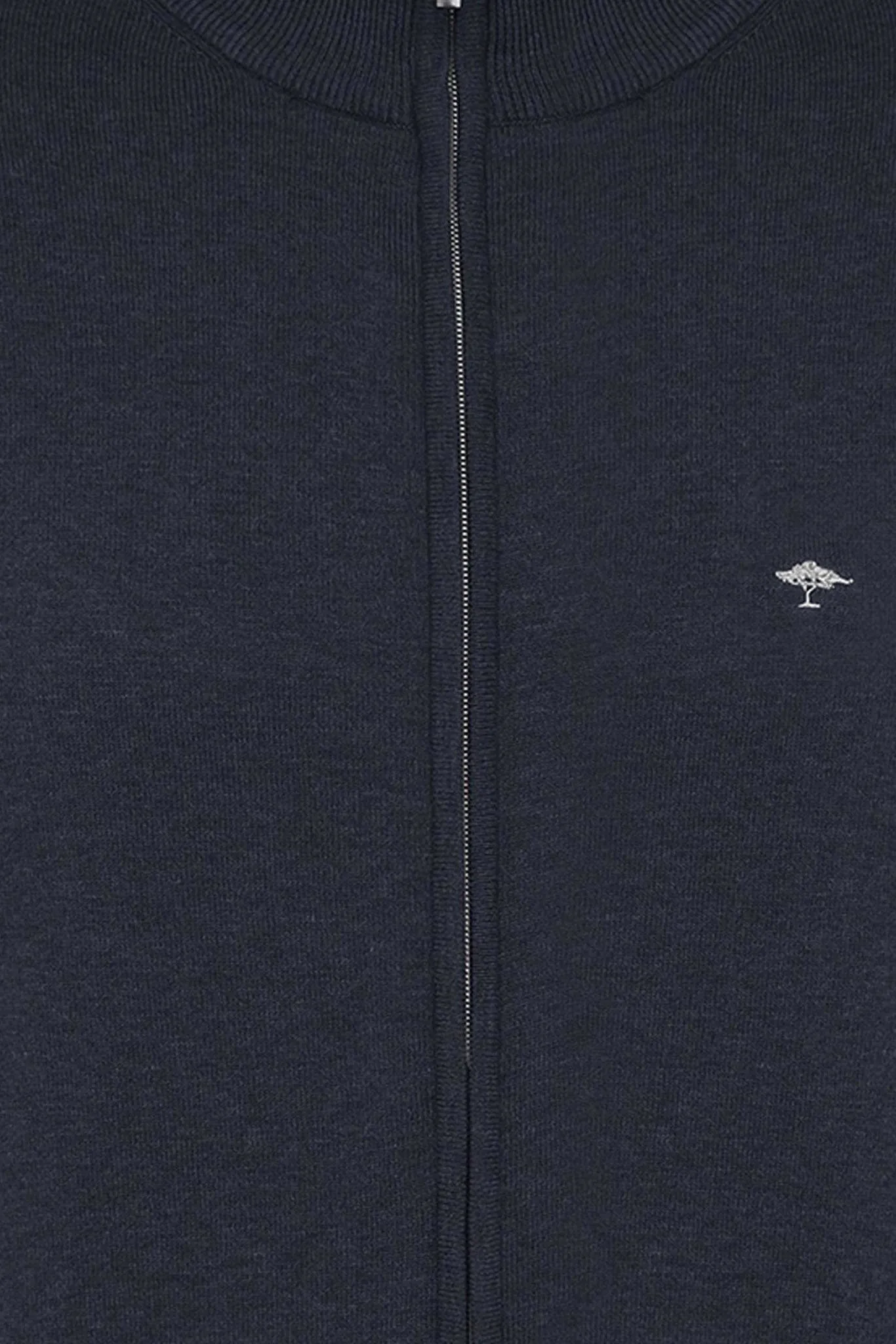 Superfine Cotton Zip-Through Cardigan - Navy