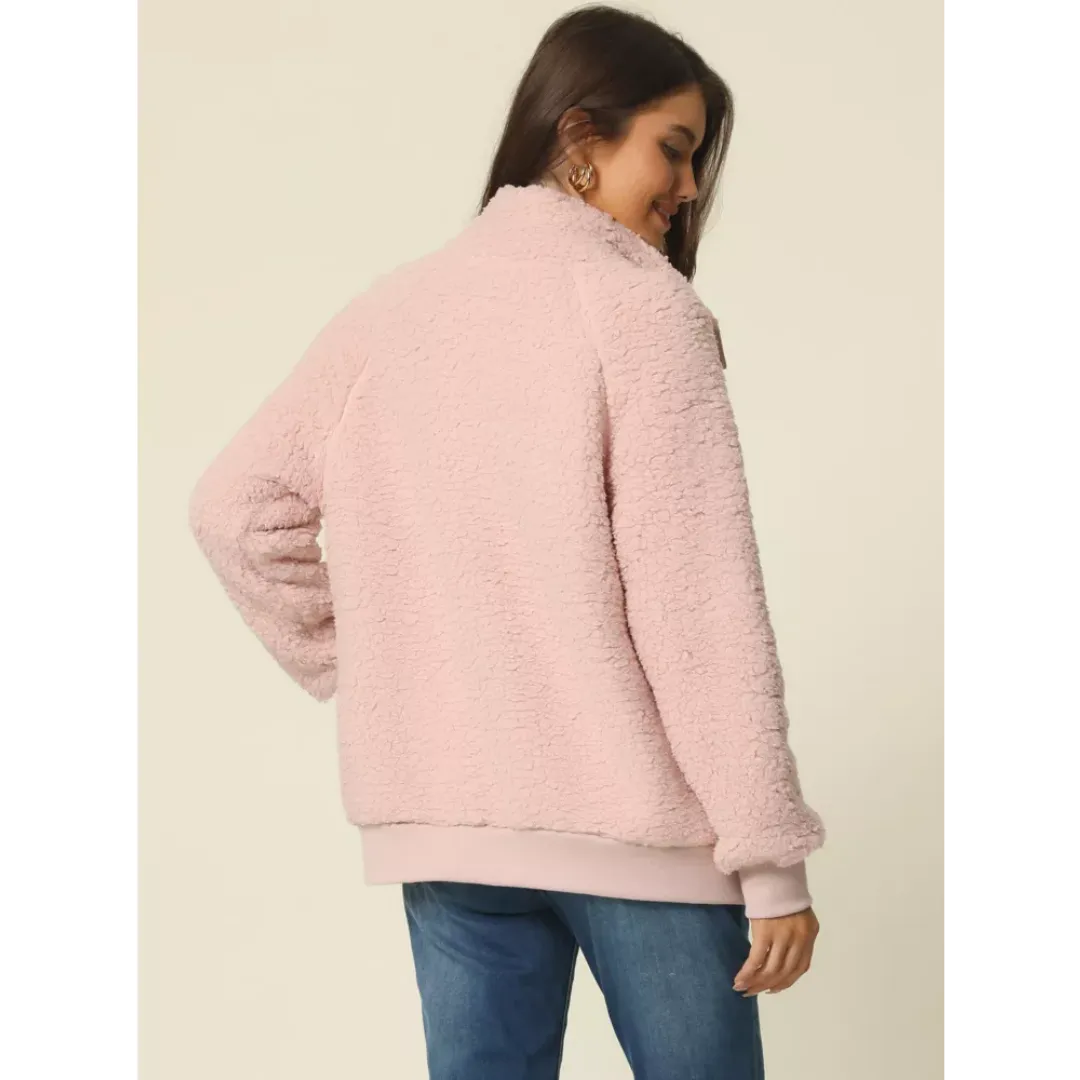Turtleneck Button Fleece Jacket