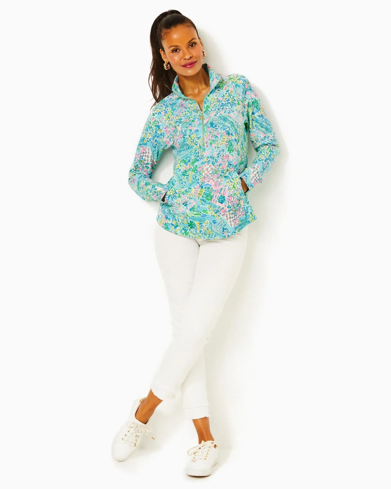 UPF 50  Skipper Popover - Surf Blue Lilly Loves South Carolina
