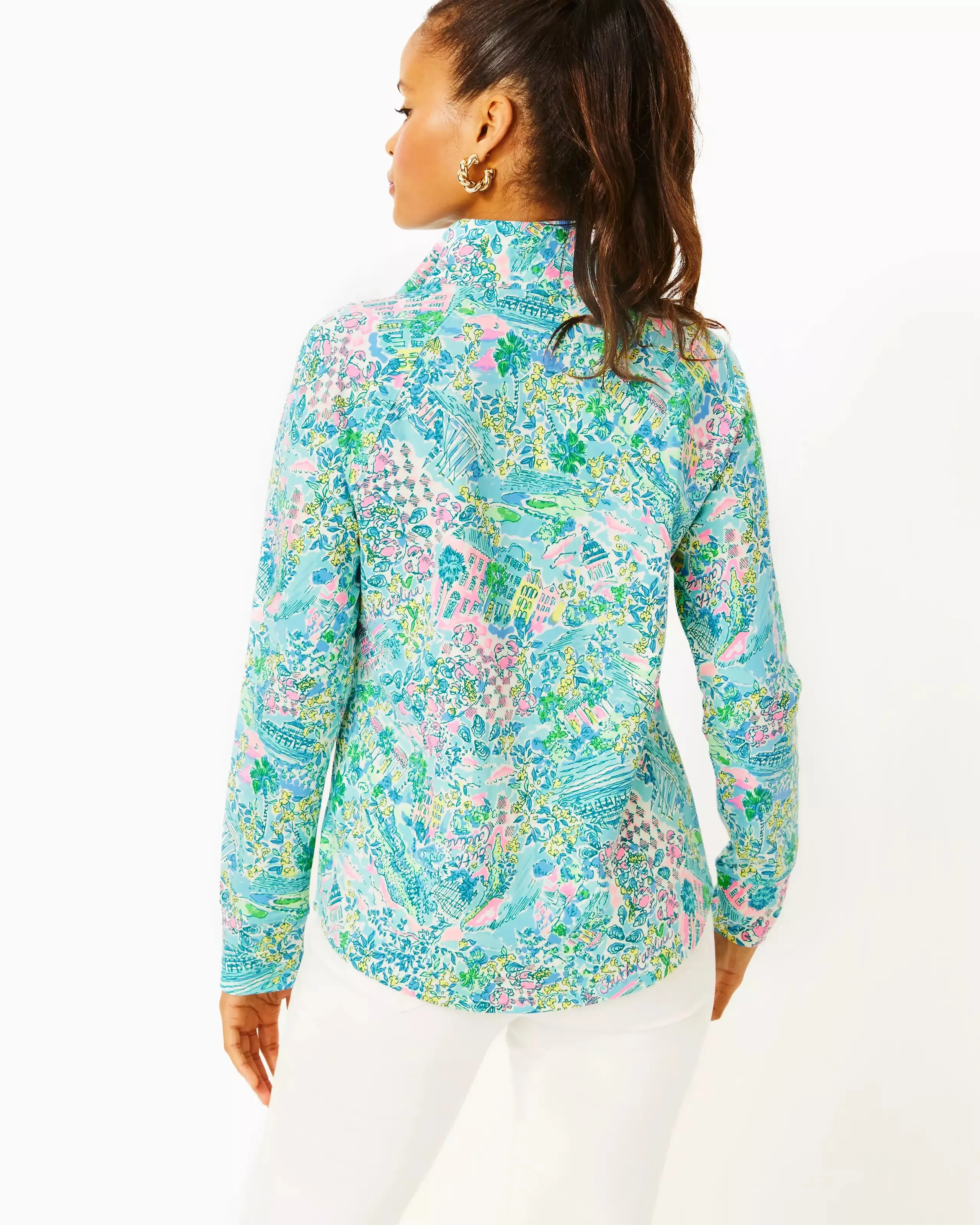 UPF 50  Skipper Popover - Surf Blue Lilly Loves South Carolina