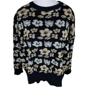 Vintage InternationalSportswear Metallic Floral Sweater