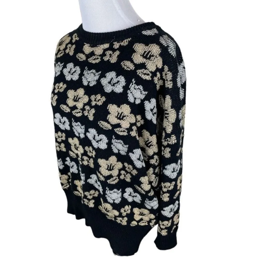 Vintage InternationalSportswear Metallic Floral Sweater