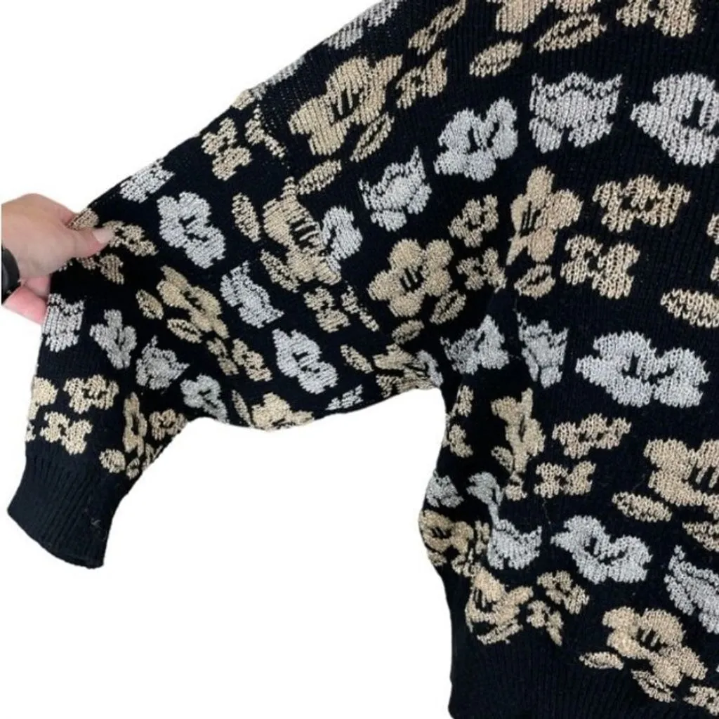 Vintage InternationalSportswear Metallic Floral Sweater
