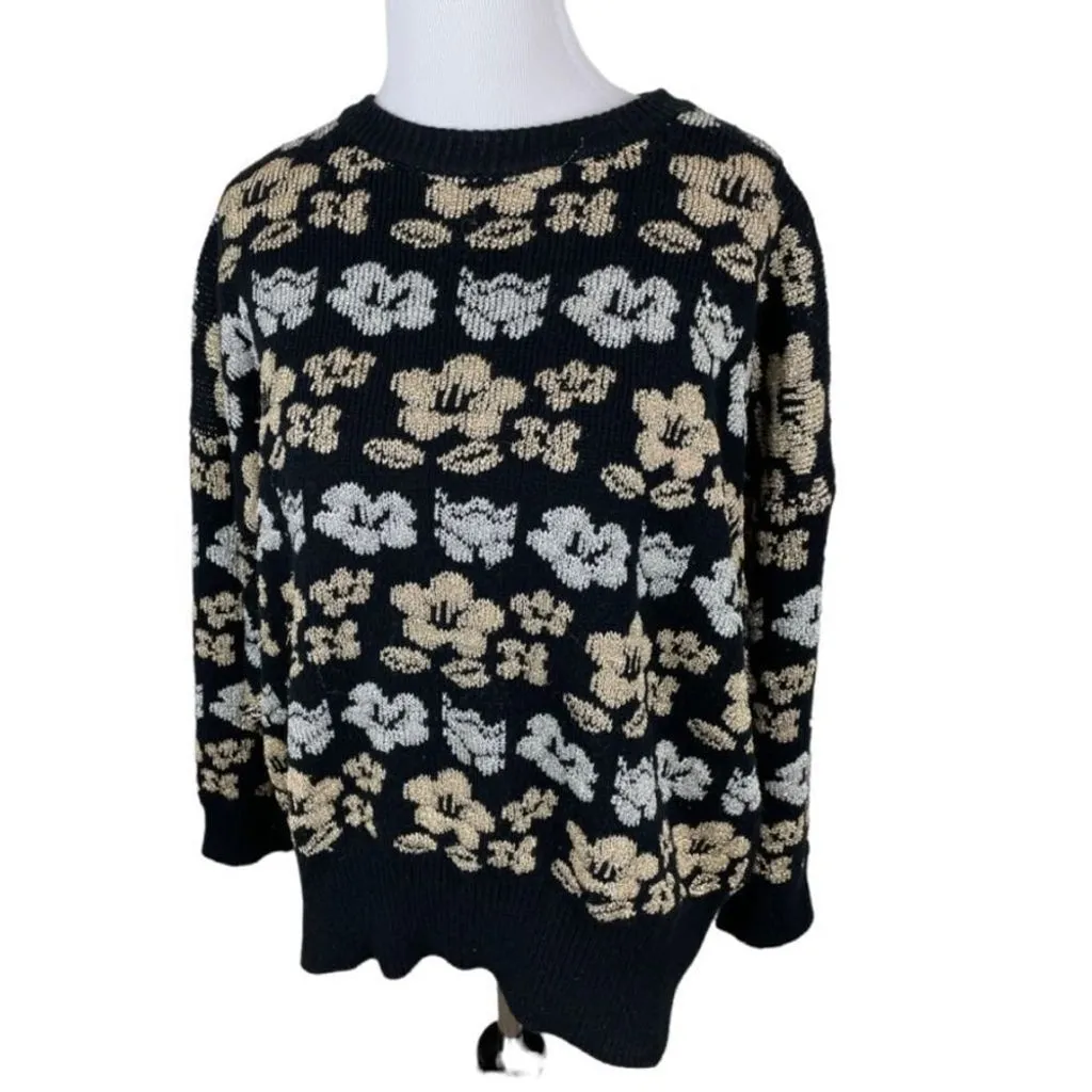 Vintage InternationalSportswear Metallic Floral Sweater