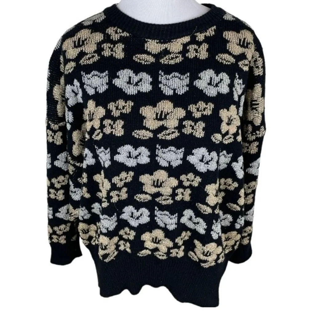 Vintage InternationalSportswear Metallic Floral Sweater