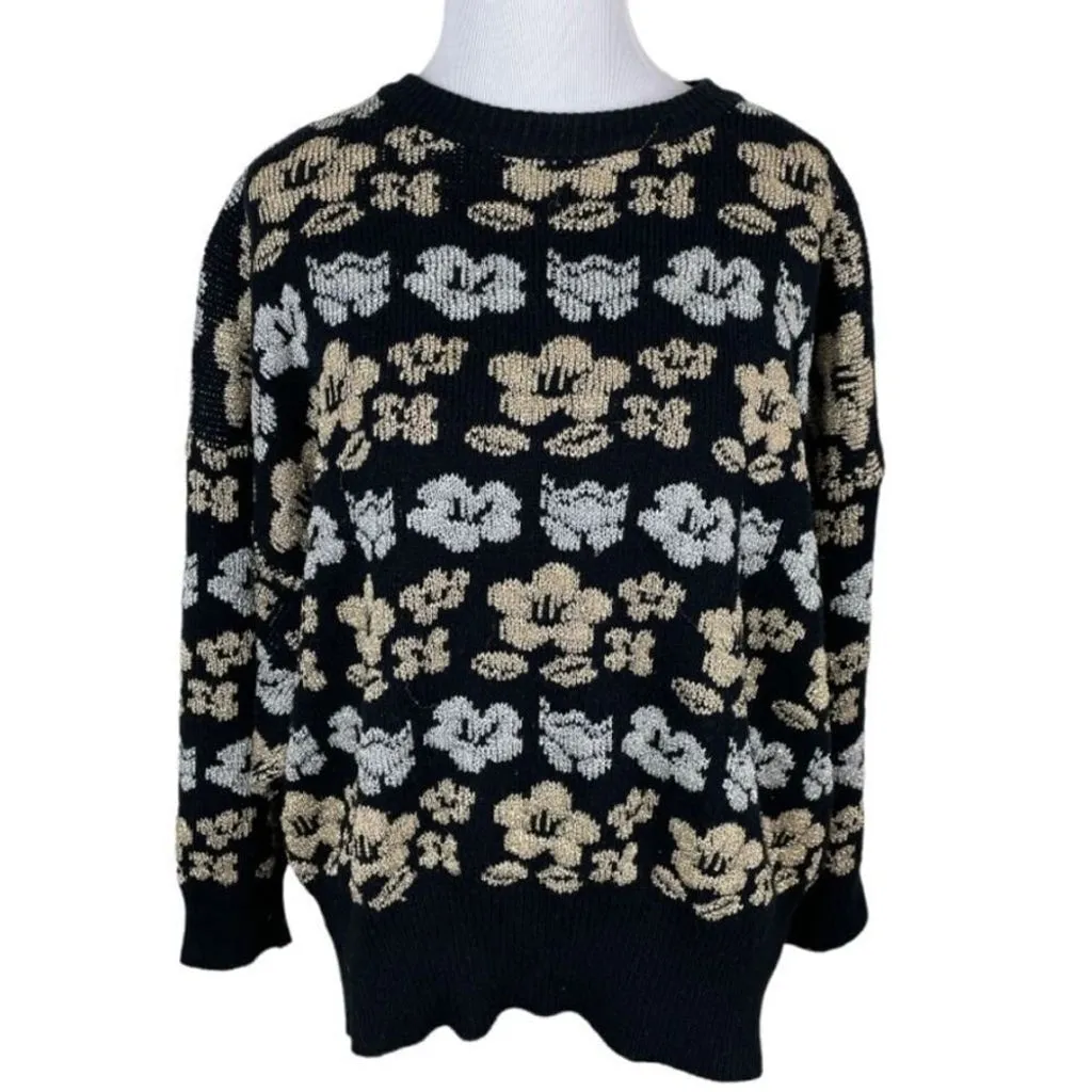 Vintage InternationalSportswear Metallic Floral Sweater