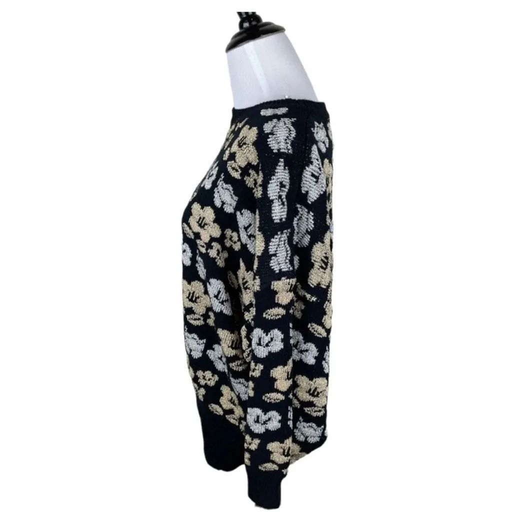 Vintage InternationalSportswear Metallic Floral Sweater