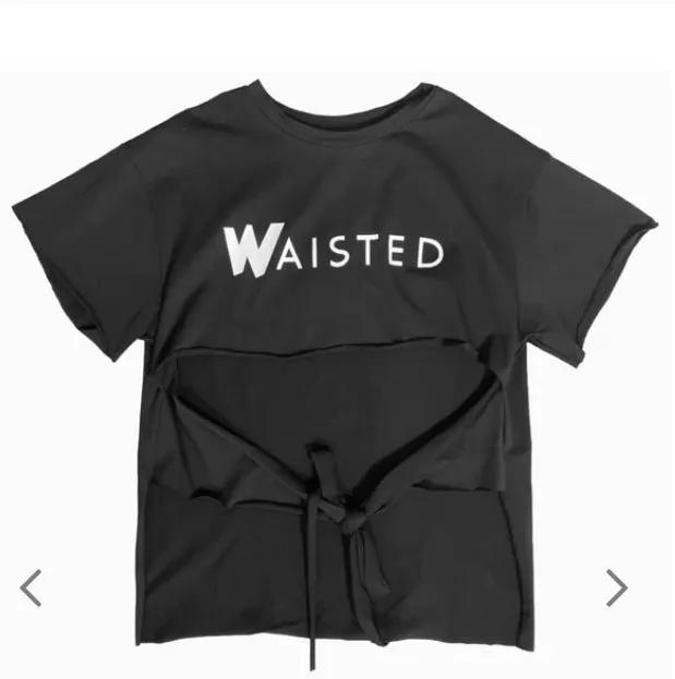 WAISTED CUT OUT TIE TEE Size M