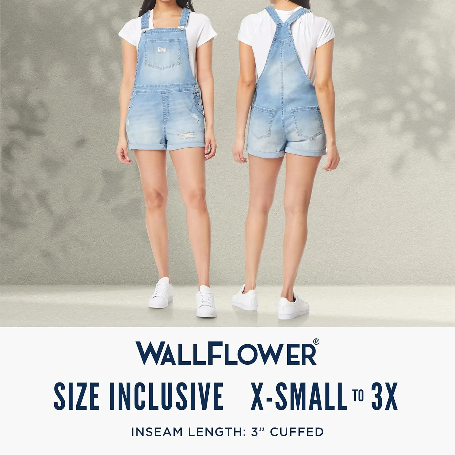 WallFlower Womens Shortalls Juniors (Standard and Plus)