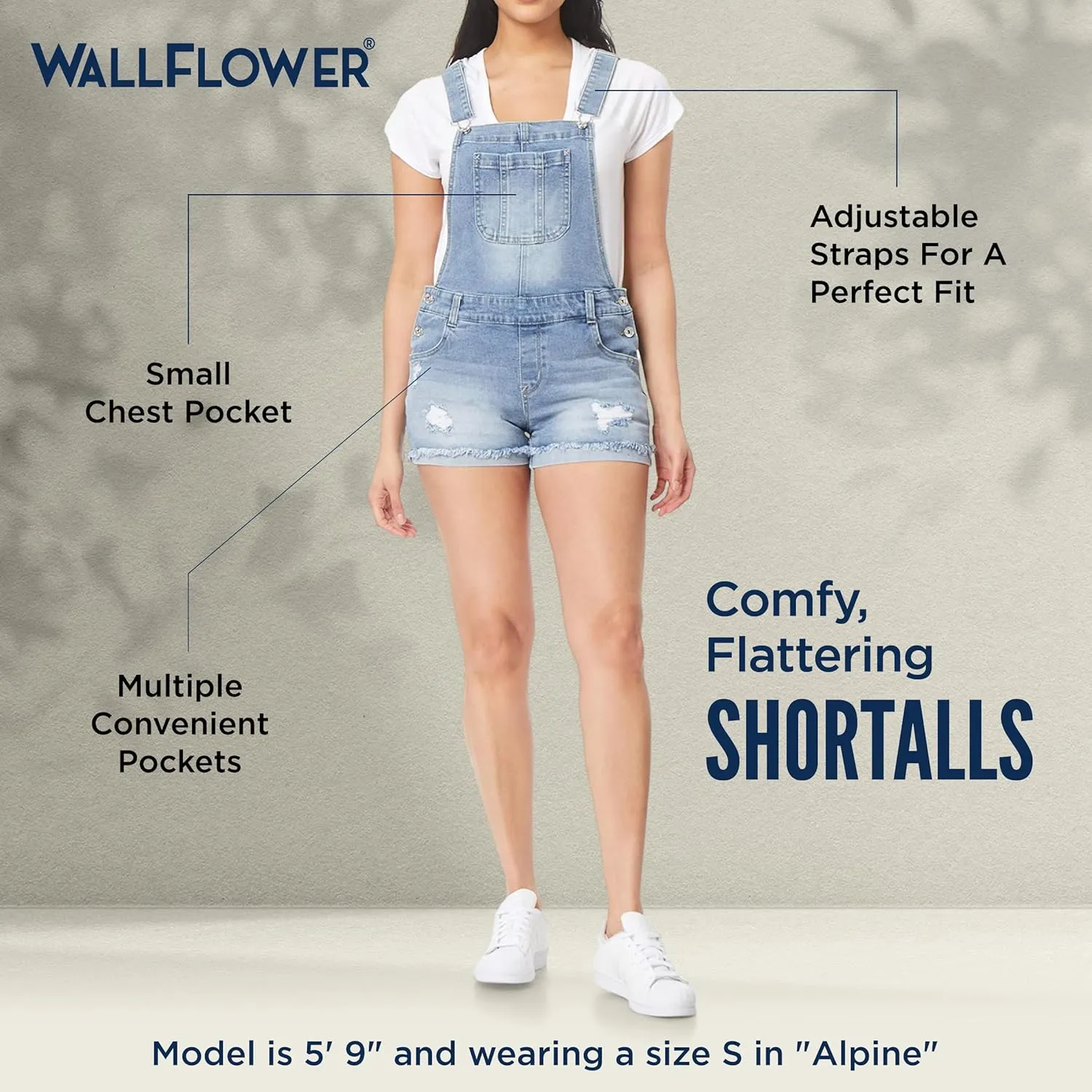 WallFlower Womens Shortalls Juniors (Standard and Plus)
