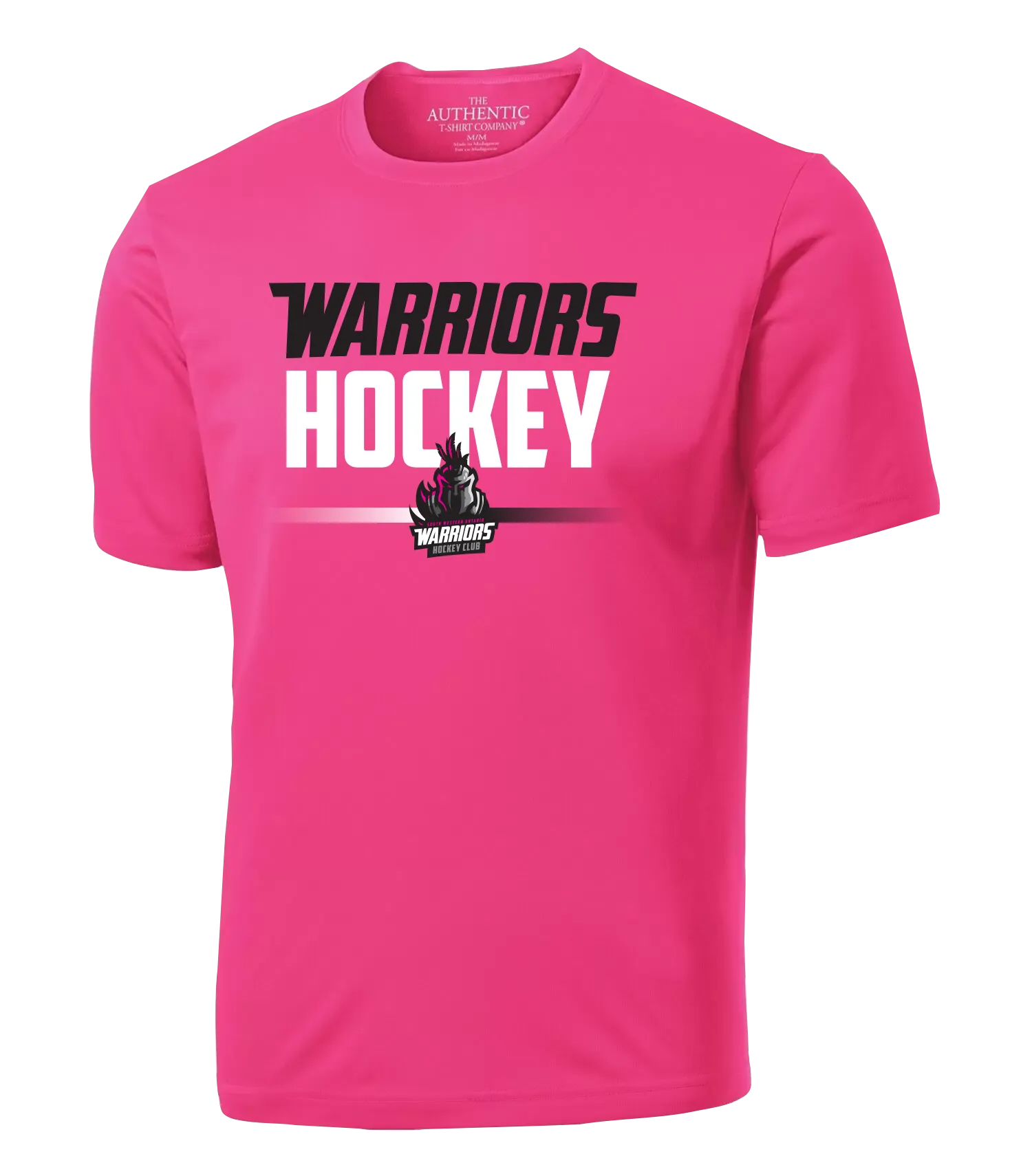 Warriors Hockey Ladies Pink Adult Dri-Fit T-Shirt with Printed Logo