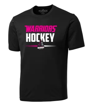 Warriors Hockey Ladies Pink Adult Dri-Fit T-Shirt with Printed Logo