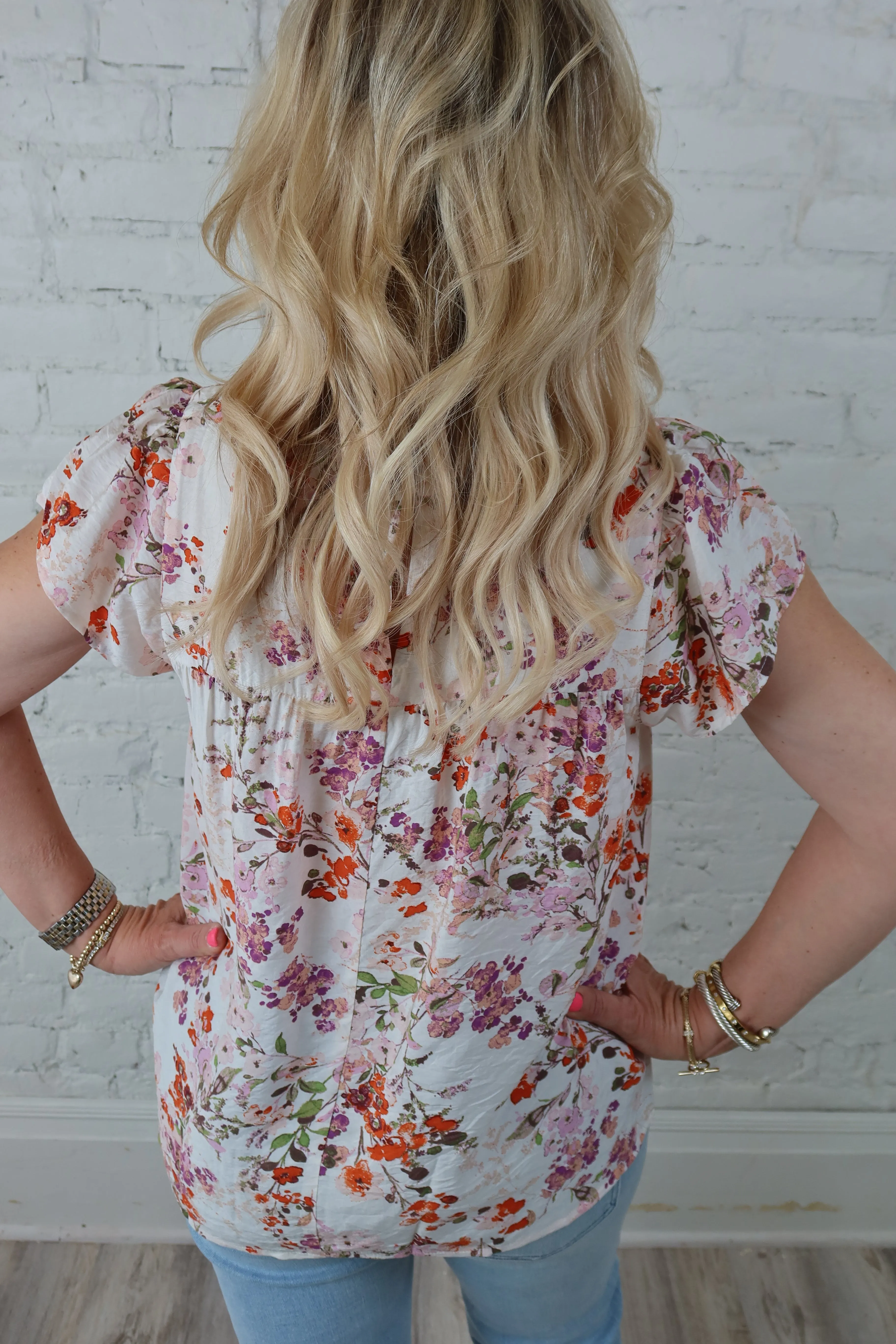 Whatever You Say Pink Flutter Sleeve Smocked Top