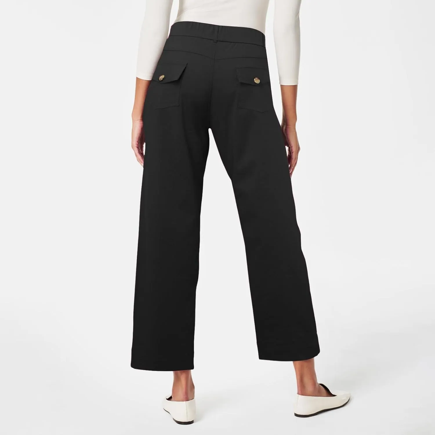 Wide Leg Pants for Women Winter ightweight Hiking Pants with Pockets Solid Color Elastic Waist